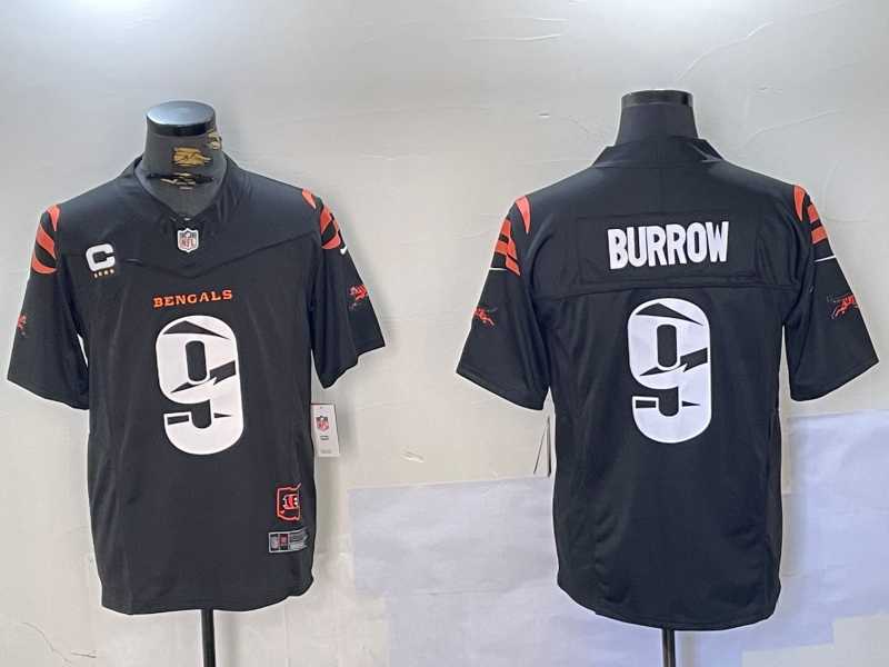 Mens Cincinnati Bengals #9 Joe Burrow Limited Black Fashion FUSE Jersey Dzhi->cincinnati bengals->NFL Jersey